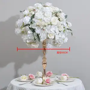 زهرة وردية ارجوانية تصميم خاص كرة زهور للزفاف وردية ارجوانية بيضاء اصطناعية كرة زهور تنفس الطفل
