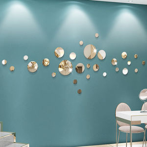 Salon toilette <span class=keywords><strong>miroir</strong></span> circulaire autocollant bricolage auto-adhésif décoration maison créative 3D acrylique <span class=keywords><strong>miroir</strong></span> autocollant - Product Image 5