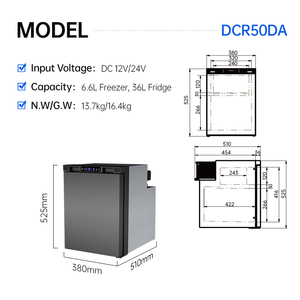 Réfrigérateur RV 12 V à double zone pour approvisionnement en gros, 42,6 L, vertical, à compresseur, avec garantie d'un an pour camping-car - Product Image 2