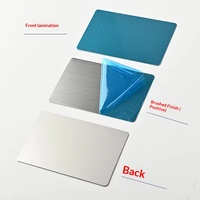 En stock, cartes de visite rectangulaires en acier inoxydable brossé, gravées au laser, vierges, à personnaliser, origine Wenzhou