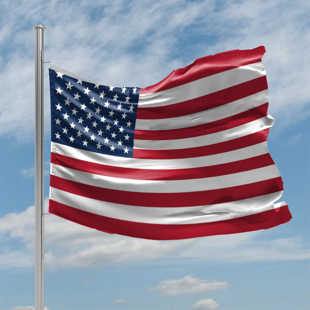 OEM โลโก้ที่กำหนดเองโพลีเอสเตอร์ธงอเมริกันอินทรีสหรัฐอเมริกาแบนเนอร์สีดำสีแดงสีฟ้าเส้นอเมริกาธงประจำชาติ Us 3x5
