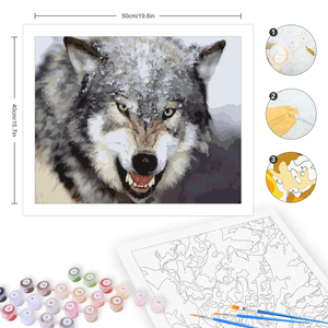 <span class=keywords><strong>Loup</strong></span> Animaux Paysage <span class=keywords><strong>Peinture</strong></span> par Numéros Kits DIY Crafts with Acrylic Paint Home Decors of 40x50cm/16x20inch Picture - Product Image 4