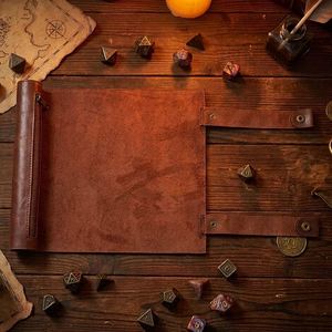 Quick Shipping Pu Leather Modern Embossed Roll-Up DND <b>Dice</b> Storage <b>Bag</b> Portable Game <b>Bag</b> Zipper Backgammon Board Game - Product Image 1