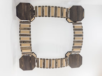 Aire de jeux de plafond pour chat Meubles de maison en bois pour animaux de compagnie avec pont d'escalade Lot de 4 étagères de lit en bois Cad Hamac mural en bois pour chat
