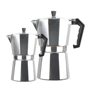 Italian Espresso Coffee 1/2/3/6/9/12Cup Moka Pot Aluminum Maker Customized Modern New Design High Quality Easy To Clean
