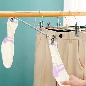 Perchero para pantalones con revestimiento de plástico, pinza para pantalones, antideslizante, que no deja marcas, colgador de ropa para el hogar, perchero de acero inoxidable para pantalones y faldas - Product Image 3