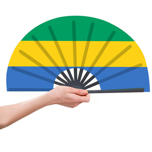 Abanicos Plegables de Bambú con la Bandera del Gabón al por Mayor, Abanico de Mano para Carnaval, Boda, Festival, Fiesta, Agencia de Viajes - Product Image 4