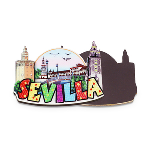 Imán para foto de nevera, saco de madera, recuerdo <span class=keywords><strong>Sevilla</strong></span>, tallas de madera personalizadas, imán para nevera - Product Image 1