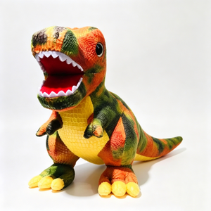 Peluche dinosaure camouflage personnalisée à bouche ouverte, T-Rex orange et vert, Tyrannosaurus Rex en peluche, jouet en peluche T-Rex - Product Image 5