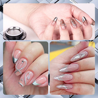 QSHY OEM 1kg miroir réfléchissant argent Chrome UV vernis à ongles Soak-Off métallique Gel liquide Art peinture