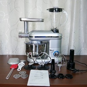 Robot culinaire multifonction 5-en-1 de 5,5 L avec bol mélangeur en acier inoxydable, <span class=keywords><strong>pétrin</strong></span> <span class=keywords><strong>et</strong></span> mixeur transfrontalier - Product Image 4