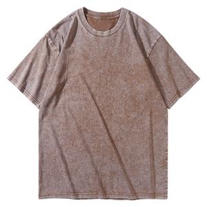 TKAN101D gros personnalisé hommes surdimensionné goutte épaule Vintage brodé tricoté 100% coton transfert de chaleur imprimé T-Shirt - Product Image 2