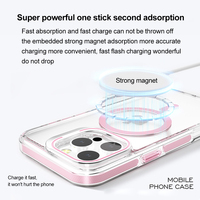 Pour Iphone16 15 14 13 étui de téléphone portable magnétique support Invisible coque transparente Anti-chute écran d'encre étui de téléphone intelligent