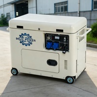 Générateur diesel silencieux 5/6/7/8/10KW, 220V monophasé/triphasé, démarrage électrique ATS AVR, générateur commercial à faible bruit en caisson