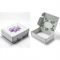 Boîte cadeau alimentaire en carton ondulé imperméable violet avec logo personnalisé |   Ensemble d'emballages de luxe haut de gamme finition mate