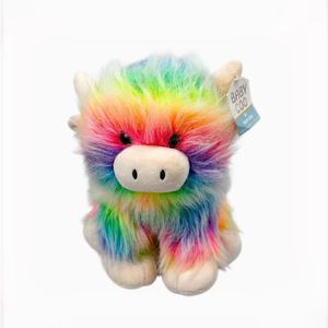 Peluche Mucca Highland Arcobaleno, Morbido Pupazzo Animale Imbottito, Simpatico Giocattolo Colorato <span class=keywords><strong>da</strong></span> Fattoria, Regalo per Bambini, Decorazione Rilassante per il Sonno dei Neonati - Product Image 4