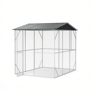 Jaula para pájaros de acero galvanizado antracita 89.37 x 122.05 x 97.24 pulgadas para mascotas, duradera, de gran tamaño, para exteriores. - Product Image 1