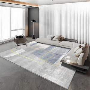 Alfombra de lujo estilo italiano, rectangular, con diseño abstracto, imitación de cachemira, lavable a máquina, para sala de estar, dormitorio, entrada. - Product Image 3