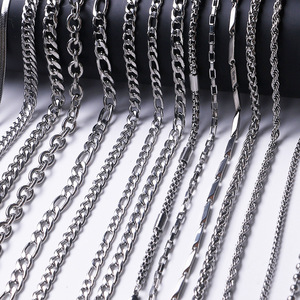 Collier et bracelet en acier inoxydable poli, style hip-hop européen-américain, chaîne cubaine, bijoux de mode faits à la main, DIY - Product Image 4