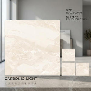 Cosmo Crema 60x60cm Nano Polished Porcelain Tiles Elegant Beige Marble Interior Floor Collection 8.5mm - Product Image 5