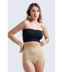 Seamless Beige Tummy Tucker Panty Women High Waist Body Shaper Slim Fit Control Underwear Breathable Stretchable Fabric - Product Image 1