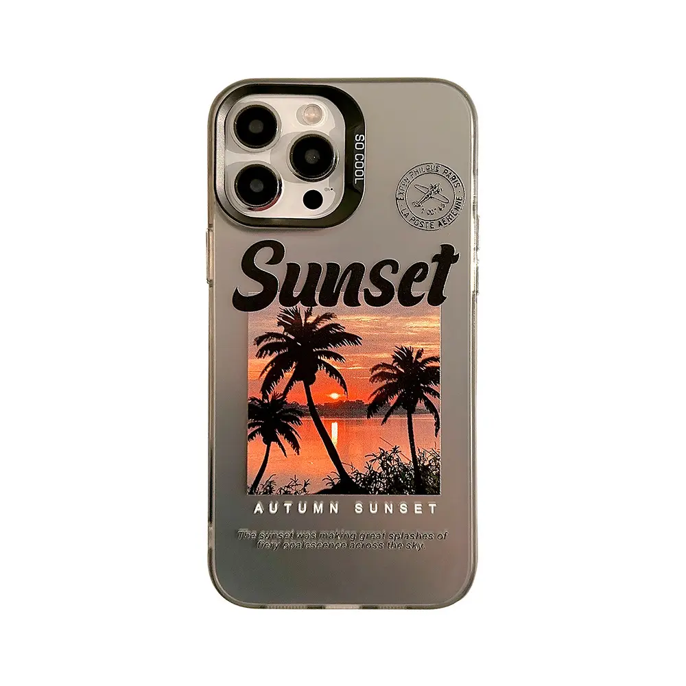 Für iPhone 15Promax Handy hülle Coconut Grove Sunset 14/13 Apple 12 Retro Premium Sense 11 Anti-Drop-Flut