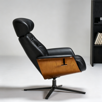 Fauteuil de bureau inclinable de luxe au design italien moderne avec appui-tête et repose-pieds, pivotant à 360°, idéal pour la salle de sport