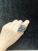 Parures de bijoux en forme de rose noire pour femmes, collier, boucles d'oreilles et bague vintage, cadeau élégant pour fête/mariage
