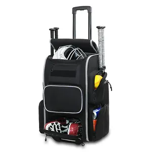 Kopbags 2024 Newest Wholesale Custom Professional Heavy Duty Baseball Bags with Wheels Roller Softball Bat Bag