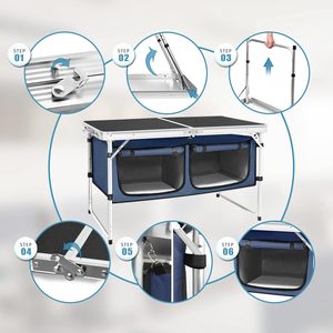 Tavolo multifunzione da esterno in lega di alluminio da campeggio pieghevole da Picnic da 4 persone tavolo multifunzionale - Product Image 2