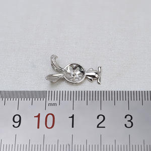 Pendentif lapin en argent S925, perle 9-11 mm, style bohème, accessoires de bijouterie DIY, plateau semi-fini, alliage 1466, breloque zodiaque en argent S925 - Product Image 3