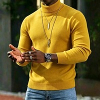 RNSHANGER Nouveau Pull Col Roulé Tricoté Couleur Unie pour Homme – Haut Décontracté Chaud à Col Haut, Vêtement d'Extérieur Tricoté pour l'Hiver