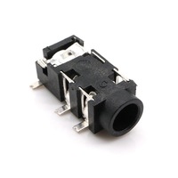 Prise jack stéréo 3,5 mm femelle étanche plaquée or avec contacts en cuivre, 6 broches SMT, boîtier en alliage de zinc, courant nominal 1,5 A, TSH-395