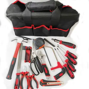 Pexmartool 31pcs Kit d'outils ménagers Boîte de réparation générale pour la maison Set d'outils à main de base avec sac en tissu Ensembles d'outils d'entretien