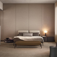 Ensemble de lit king-size moderne de luxe avec rembourrage de cadre de lit en bois de luxe et design contemporain ajustable Lits de luxe de grande taille