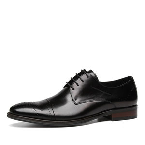 Chaussures Oxford en cuir véritable aérographeées britanniques, à enfiler, bout pointu, pour le bureau, décontractées, de haute qualité, tendance, imperméables - Product Image 6