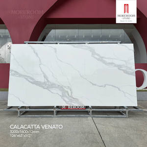 Dalle <span class=keywords><strong>de</strong></span> porcelaine 1600x3200 mm, finition polie, effet marbre Calacatta, <span class=keywords><strong>plan</strong></span> <span class=keywords><strong>de</strong></span> <span class=keywords><strong>travail</strong></span> en pierre frittée pleine masse pour <span class=keywords><strong>cuisine</strong></span> extérieure - Product Image 1