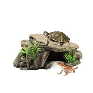 Reptile Hideout grotte tortue se prélasser plate-forme abri pour <span class=keywords><strong>l</strong></span>ézard barbu Dragons Reptile amphibien Terrarium - Product Image 1