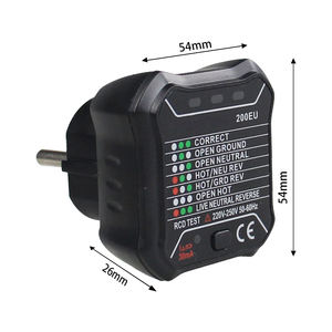 Socket Outlet <strong>Tester</strong> Circuit Polarity Voltage Detector Wall Plug Breaker Finder <strong>RCD</strong> Test 220V~250V ER/UK/US Plug - Product Image 3