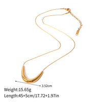 Collier en acier inoxydable doré 18 carats étanche simple sourire Collier en acier titane tendance pour femmes