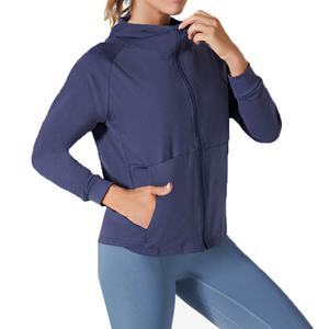 Veste de sport pour femme de haute qualité personnalisée, ample, décontractée, fermeture éclair intégrale, col montant, technique tissée, nylon, veste d'automne - Product Image 1