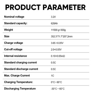 Batteries lithium-ion LiFePO4 EVE MB56 628Ah haute capacité 3,2V avec code QR d'origine pour système d'énergie solaire - Product Image 4