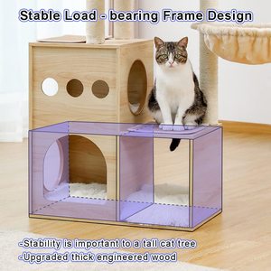 Árbol de Madera para Gatos de Interior, Torre de Escalada con Casa Cubierta de Sisal - Product Image 3