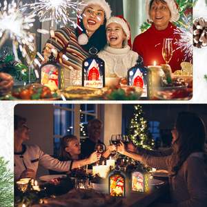 Linterna de Vela Navideña para Sublimación, Mini Linterna LED Colgante en Blanco para Decoración de Halloween, Manualidades para Interiores y Exteriores del Hogar - Product Image 3