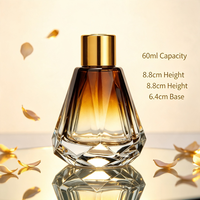 Bouteille en verre transparente dégradée de haute qualité, écologique, pour parfum et diffuseur d'ambiance, 60 ml et 200 ml