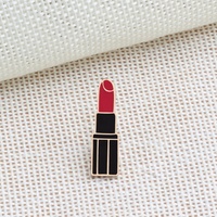 Broche de lápiz labial con labios rojos para mujer, chaqueta esmaltada de Metal de dibujos animados, Pin de solapa para camisa