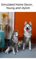 Estatua de Perro Husky de Resina para Exteriores, Figura Religiosa de Poliresina, Animal Artificial, Husky Siberiano Sentado, Escultura