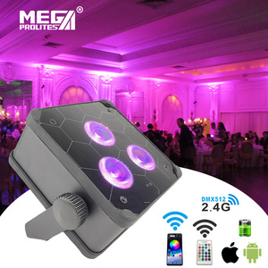 3x18W rgbwa + UV 6in1 từ xa Wifi App <span class=keywords><strong>Mini</strong></span> phẳng không dây DMX có thể sạc lại pin <span class=keywords><strong>Powered</strong></span> <span class=keywords><strong>Led</strong></span> Sân Khấu đám cưới mệnh lên ánh sáng - Product Image 2