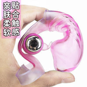 Manchon vibrant transparent rose avec boule métallique pour stimulation adulte - Product Image 4