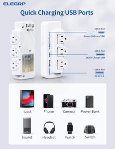 ELEGRP 125ボルトマルチプラグコンセントアダプタホームオフィス旅行スプリッターソケット - Product Image 4